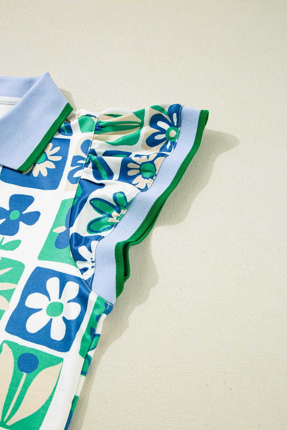 Floral Fusion Flutter Blouse