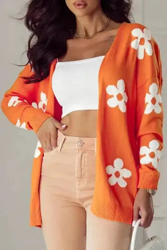 Floral Loose Open Cardigan