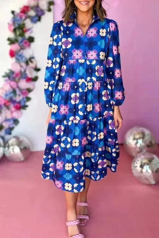 Country Charm Floral Midi Dress