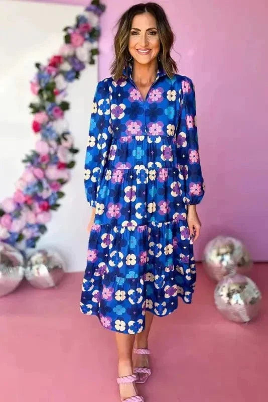 Country Charm Floral Midi Dress