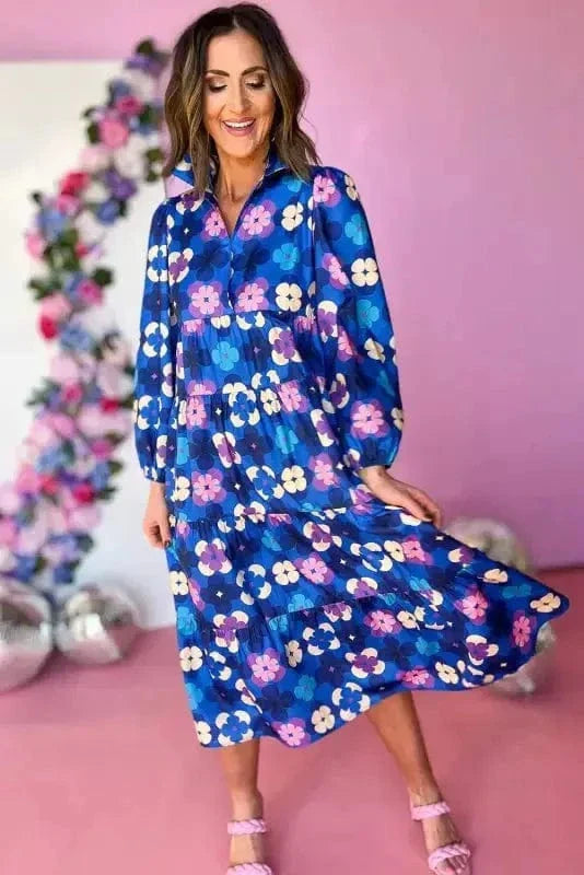 Country Charm Floral Midi Dress