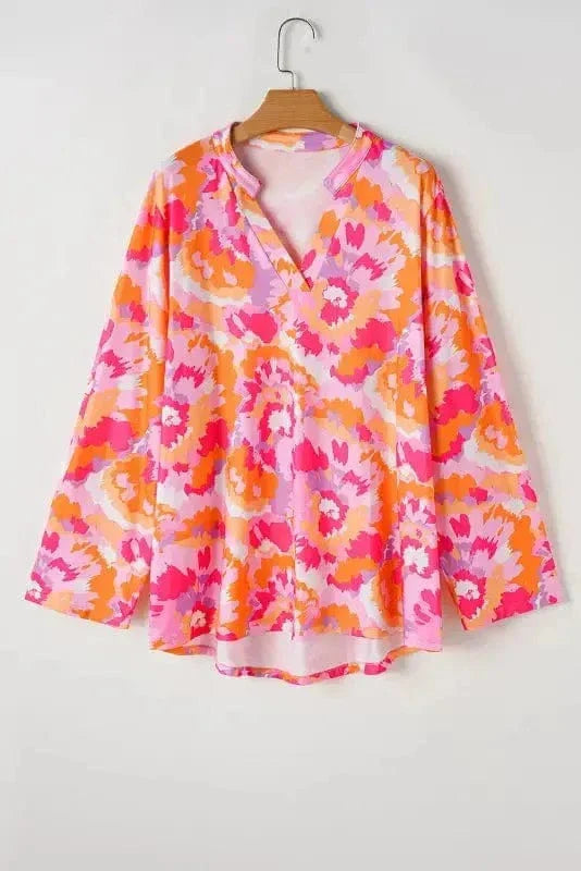 Blossom Curve V-Neck Blouse