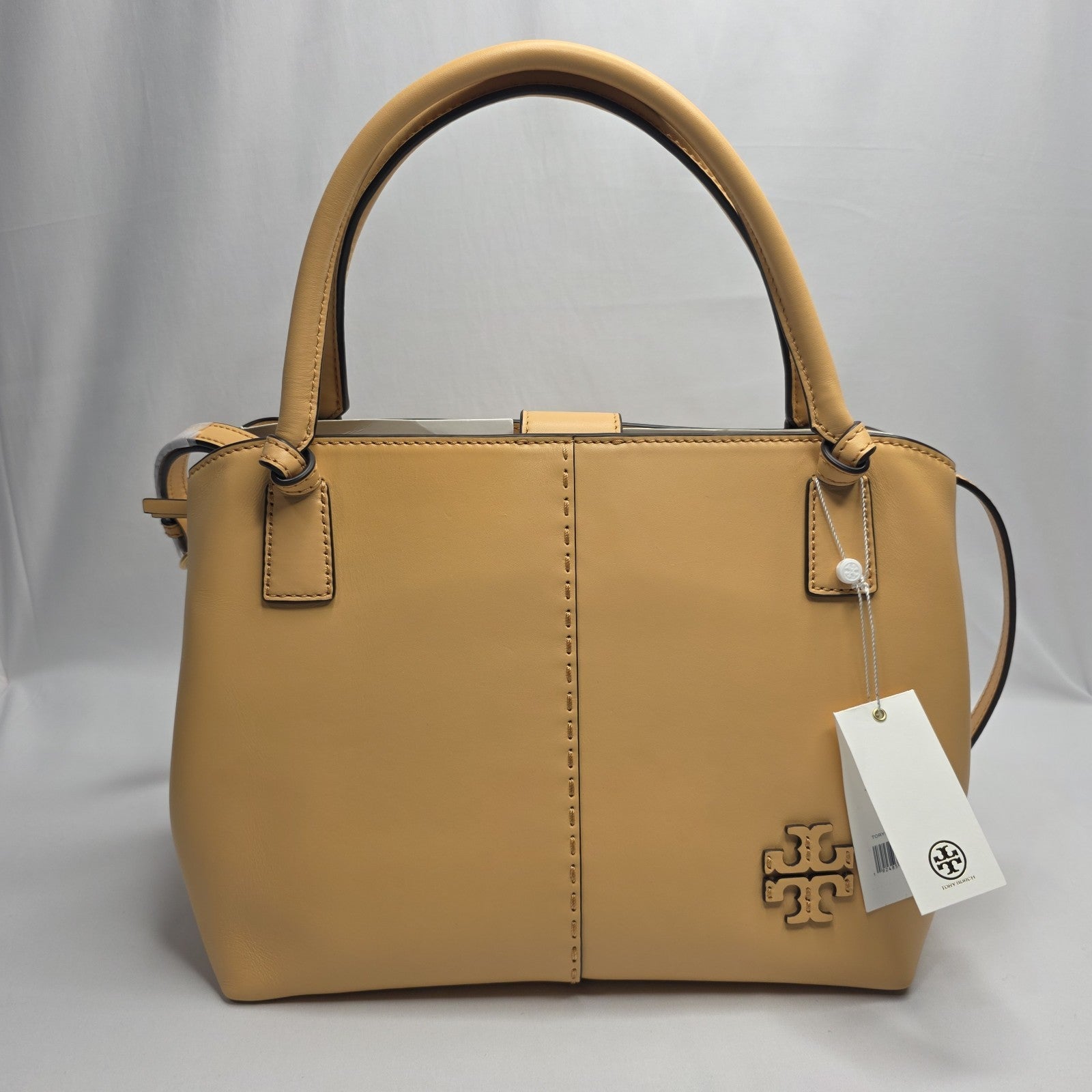 AUTH Tory Burch McGraw Smooth Satchel JACKFRUIT/264 (Yellow/Orange) MSRP $578 eBay Item 376590222735