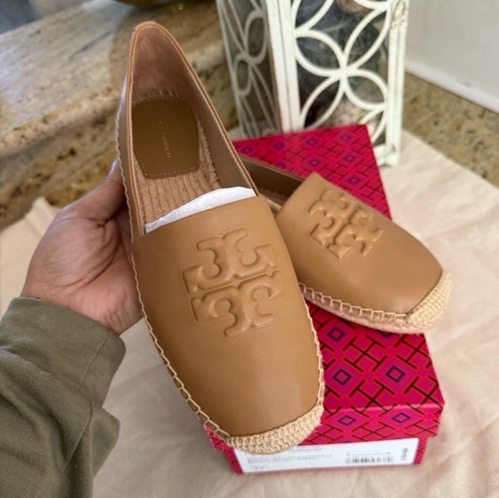 New Tory Burch DESCRIPTION EVERLY LEATHER ESPADRILLE NEVADA RETRO tiramisu eBay Item 396959468837