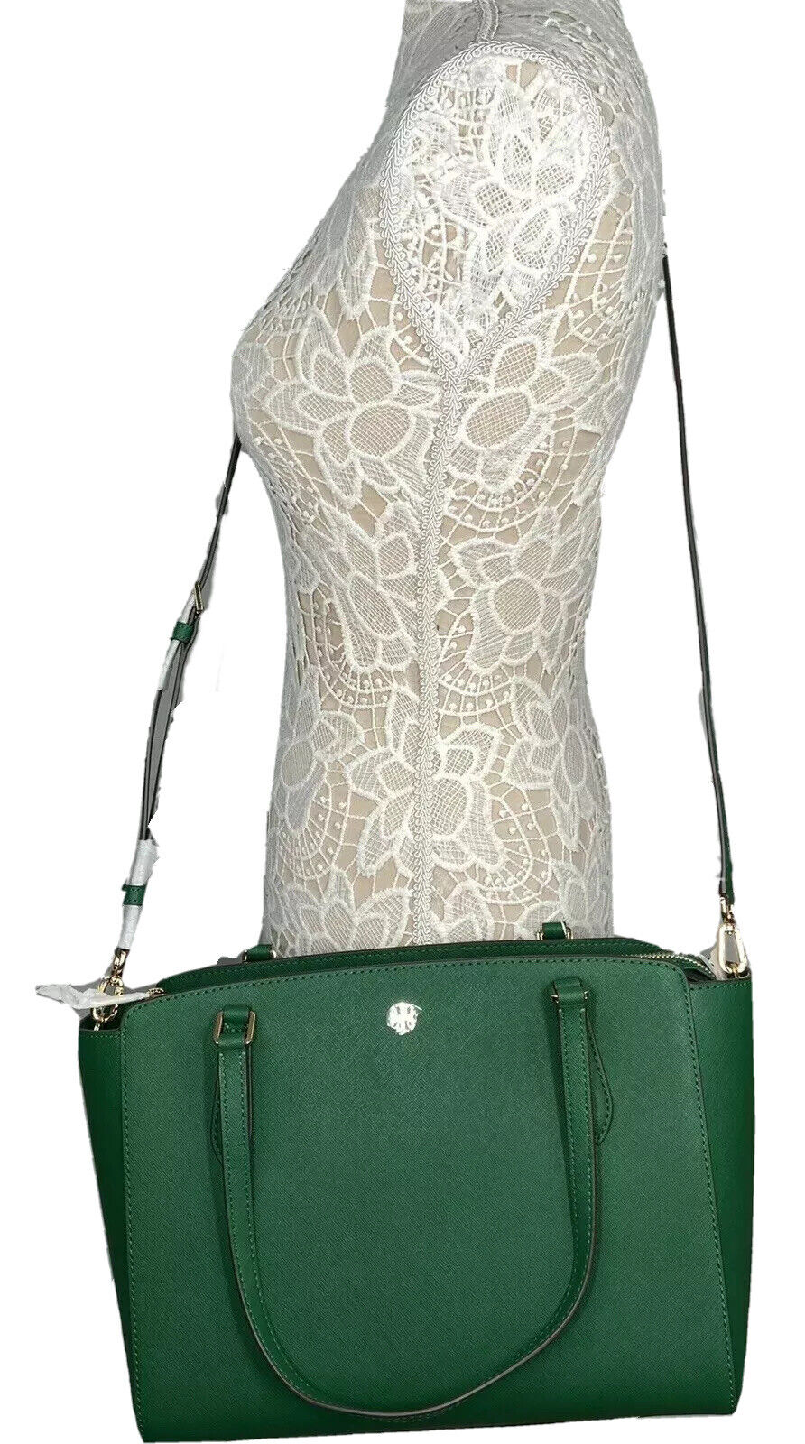 Tory Burch Emerson Small Top Zip Tote Color Emerald Stone eBay Item 326803218023