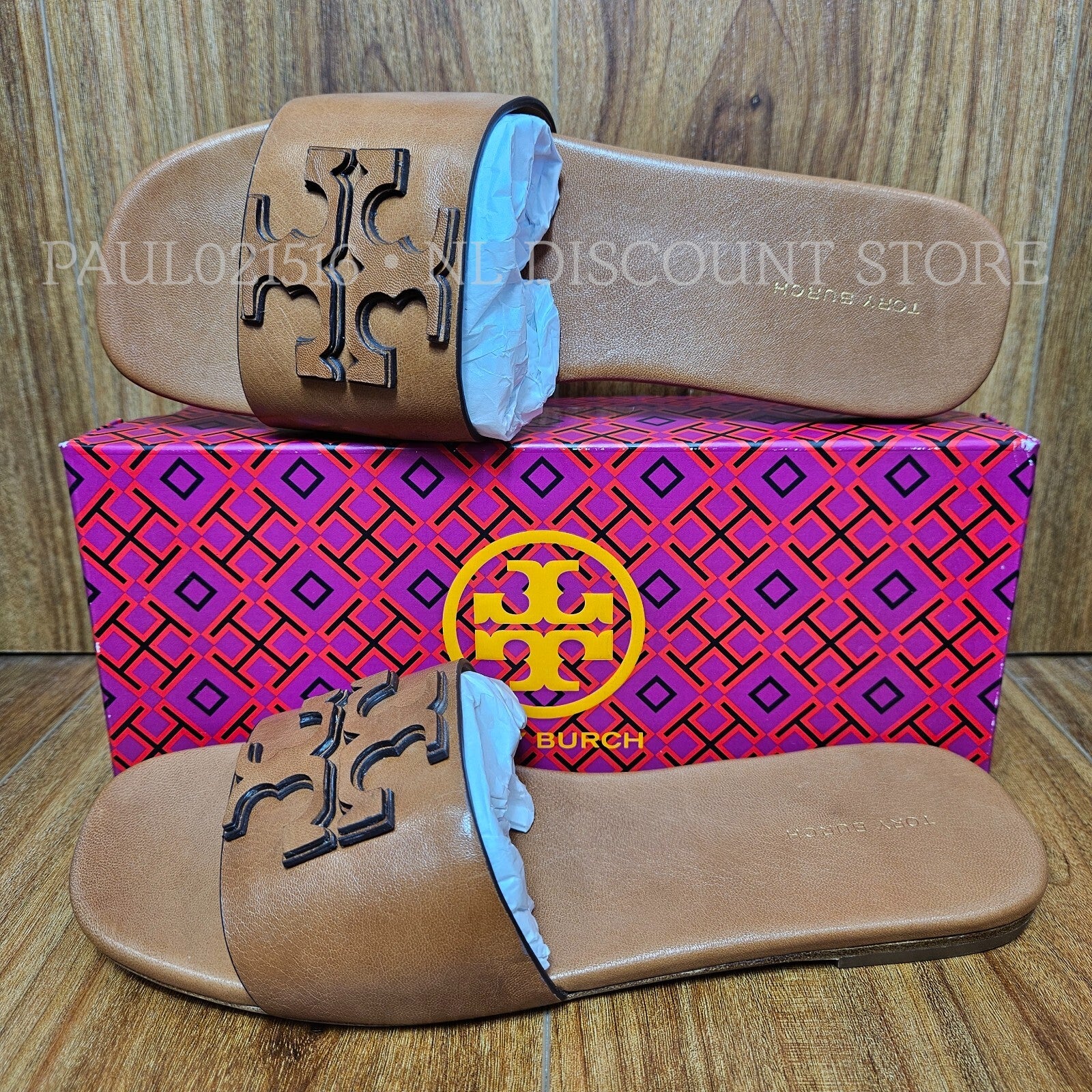 Tory Burch Women's Ines Flat Slide Goat Leather ~ Tan 240 eBay Item 226320001048