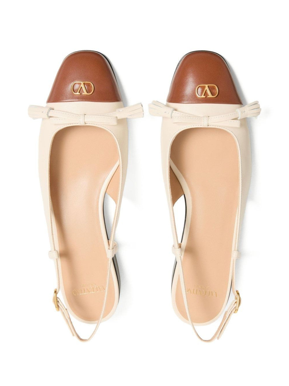 Valentino Garavani Du Roi Kid Slingback Flat (Butter White) Size 37