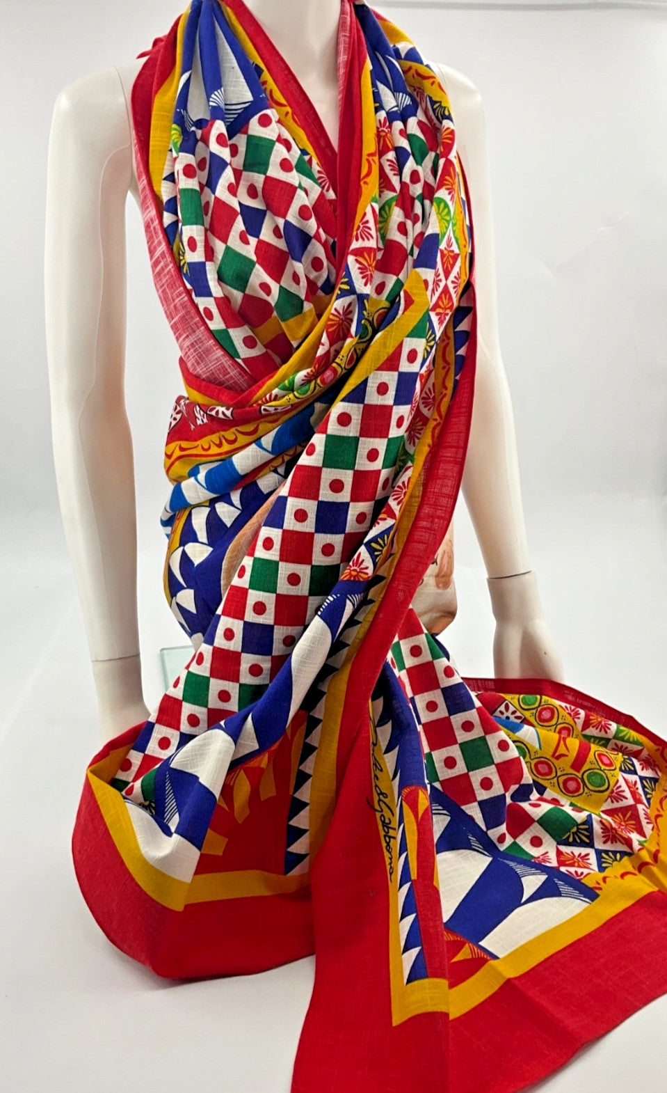 Dolce & Gabbana Cotton Stole Pareo New Authentic