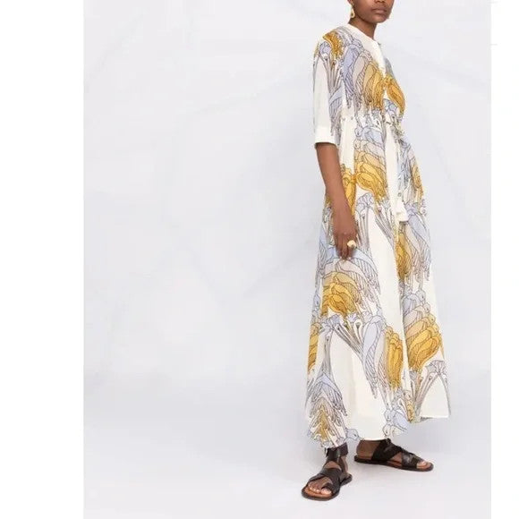 Tory Burch Large Shirtdress With Graphic Bird Print Shirt Dress $498 New eBay Item 226941957690