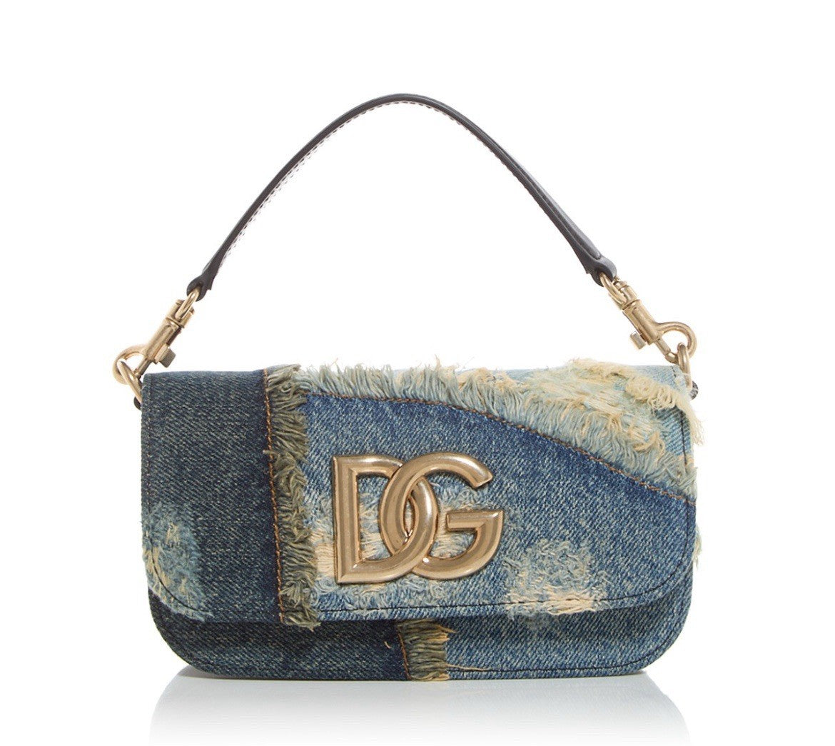 DOLCE&GABBANA Sicily patchwork denim shoulder Handbag - Brand New -w Orig Tags