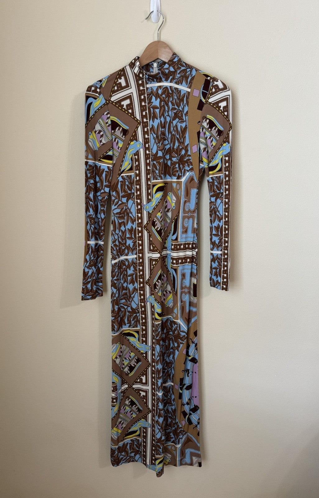 Tory Burch New Geometric Garden Printed Mock Neck Dress Size 4 eBay Item 177163387781