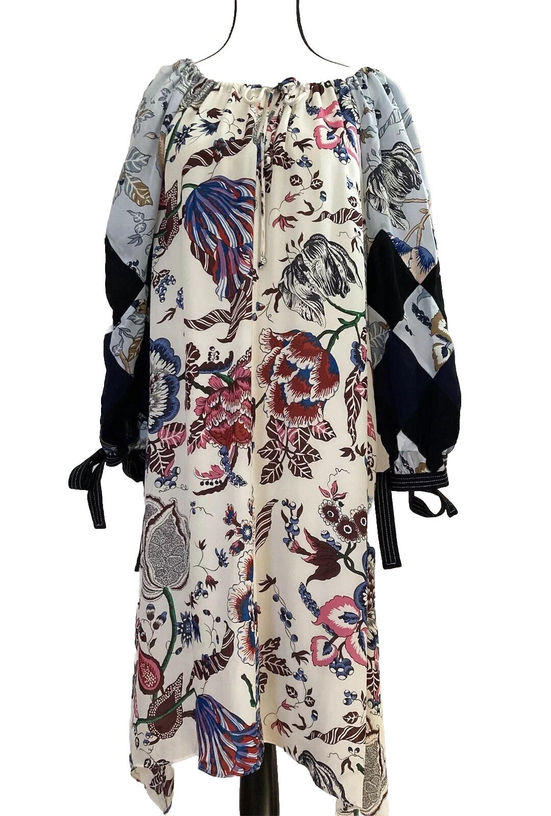 Tory Burch Multi Happy Times Silk Long Sleeves Floral Print Dress Size S NWT eBay Item 306382803293