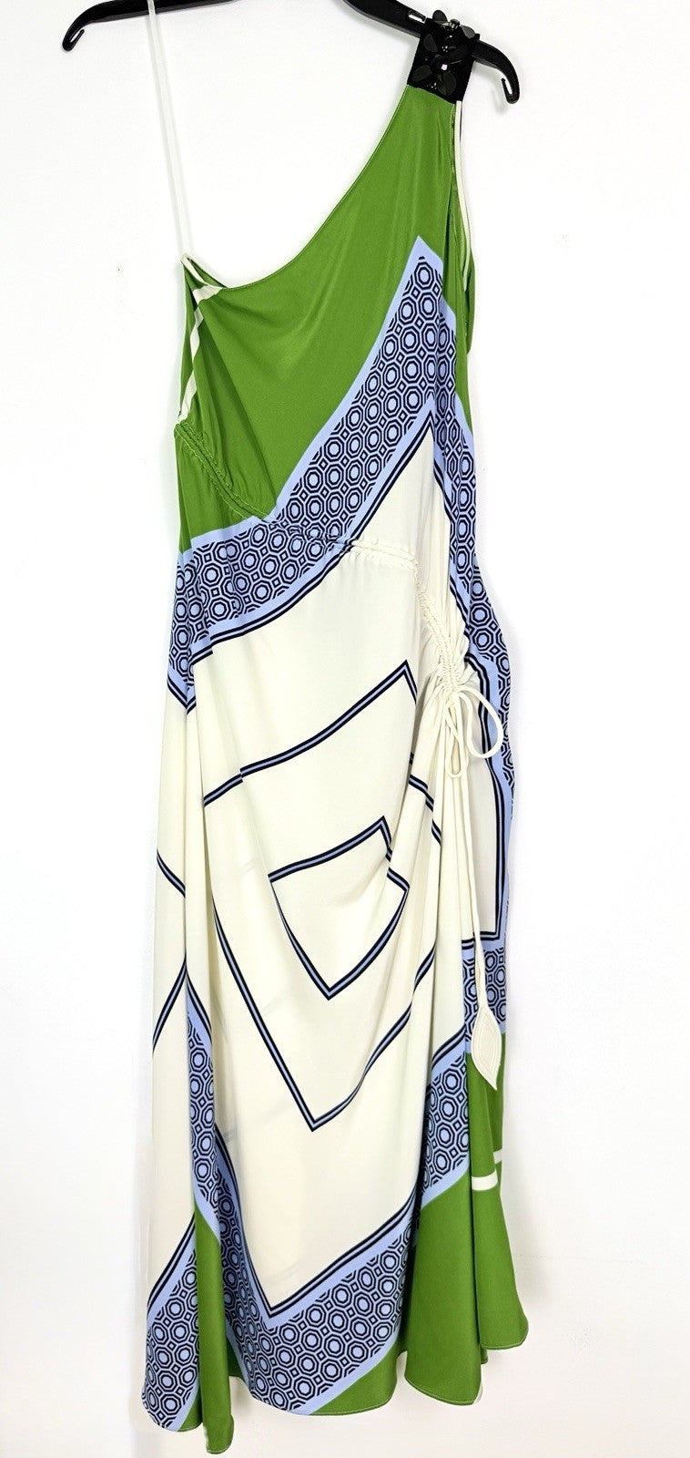 Tory Burch Sloane Silk Dress One Shoulder Geometrical Pattern ($798) Size 2 eBay Item 167735986629