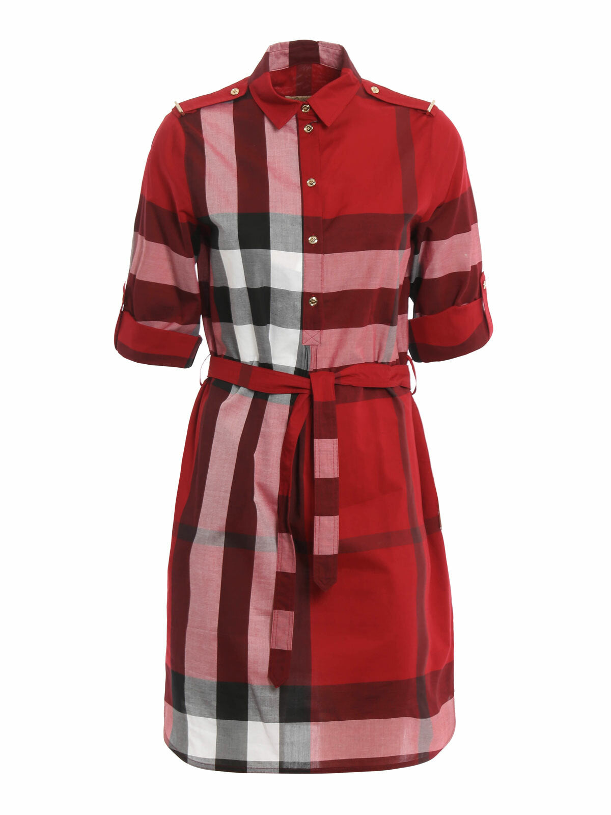 NWT BURBERRY KELSY PARADE RED CHECK COTTON BELTED DRESS US 4 / UK 6 / EU 38 $600