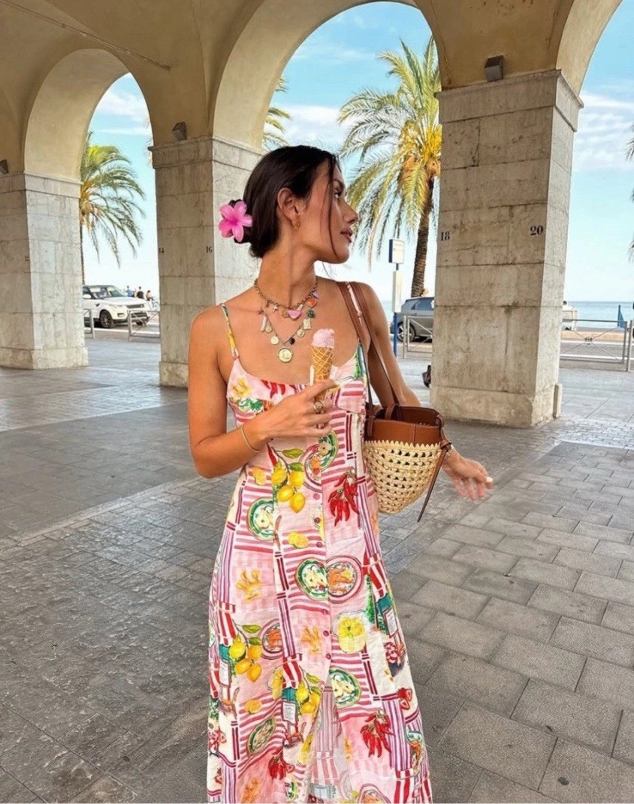 ZARA SIZES SS25 PATCHWORK PRINT LINEN MIDI DRESS MULTICOLORED 3771/107 NEW